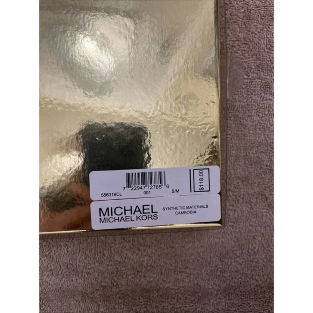 Michael Kors MK Logo Debossed Adjustable Belt Bag Patent Leather Black‎